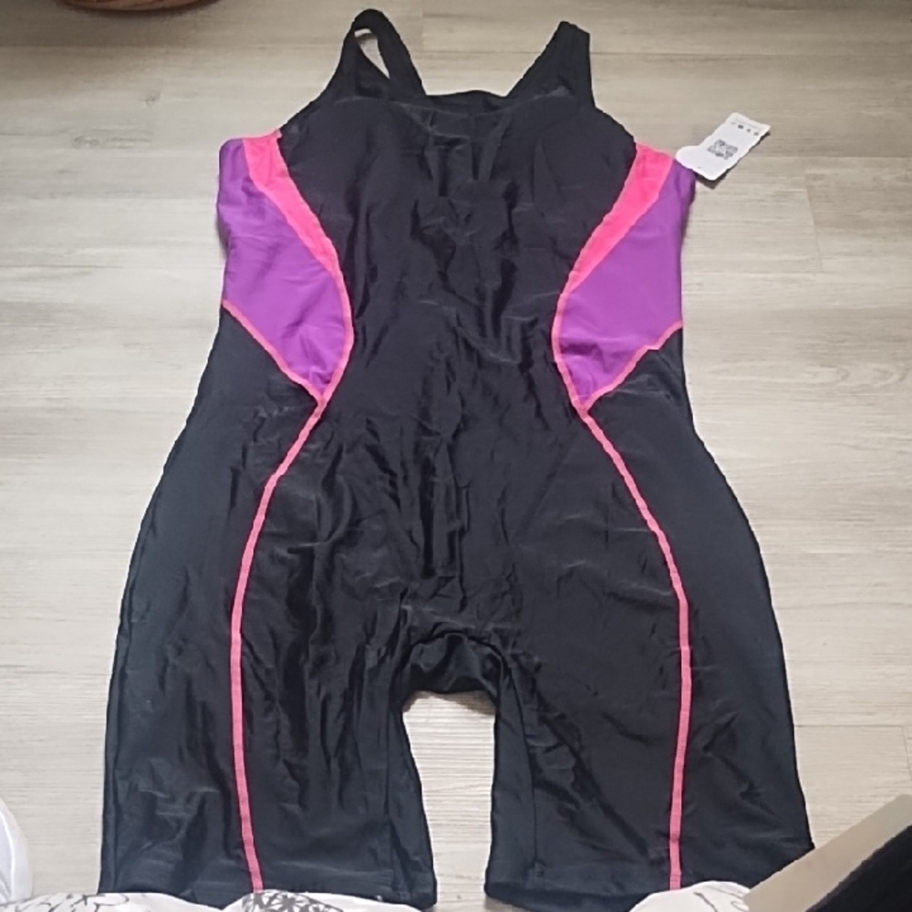 Trac Black and Purple Swimwear with Pink Accents